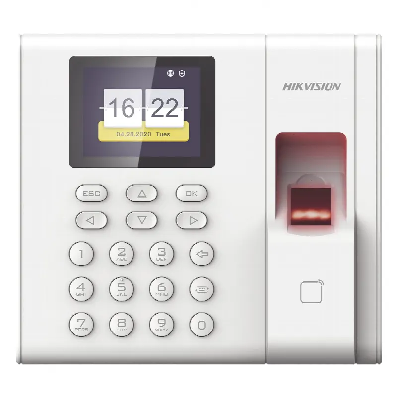 Checador de Huella con Batería de Respaldo  / Reportes por USB / 1,000 Usuarios / 1000 Huellas / 100,000 Registros / Lector de Tarjetas EM / Uso con iVMS-4200.