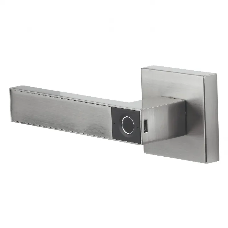 Manija Castelli Biométrica/ Niquel Satinado / 30 usuarios / Para Puerta Izq o Derecha de 60-70mm
