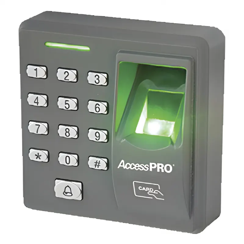 Lector de huella y proximidad con teclado autónomo, 500 huellas/500 tarjetas/8 passwords