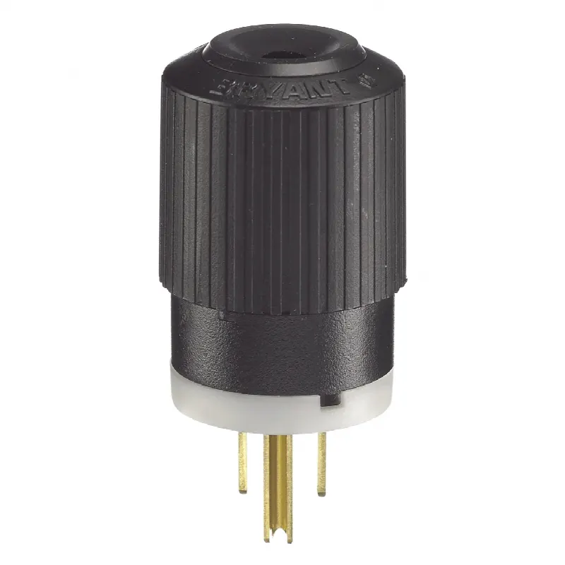 Clavija Negra 15 A 125 V CA 2 Polos 3 Hilos (NEMA 5-15P).