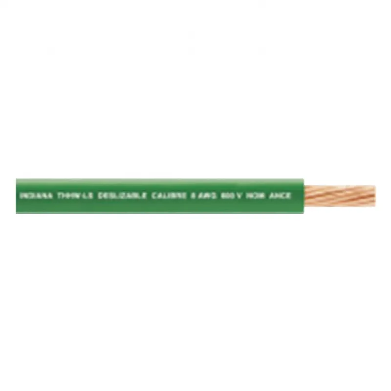 6 AWG / Cable Eléctrico / 1 Conductor /  Cobre /  Recubierto THW-LS / 19 Hilos / Color Verde / 100 metros (328 ft)