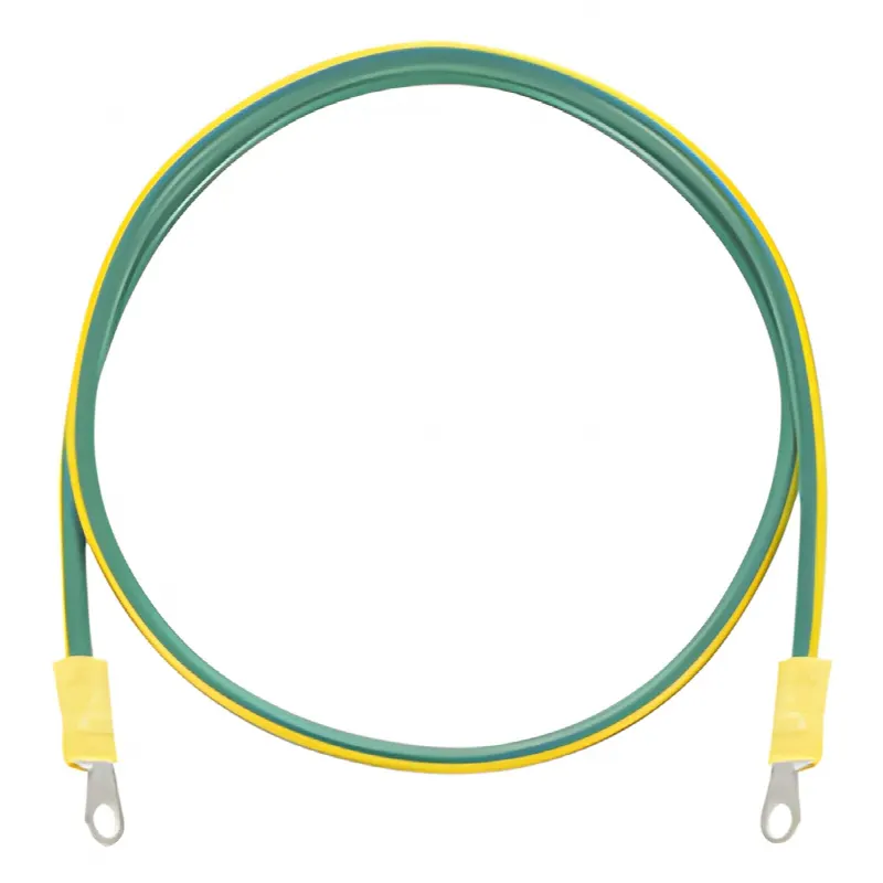 Jumper para Puesta a Tierra con Cable 8 AWG con Conectores de Ojo de 50 cm.