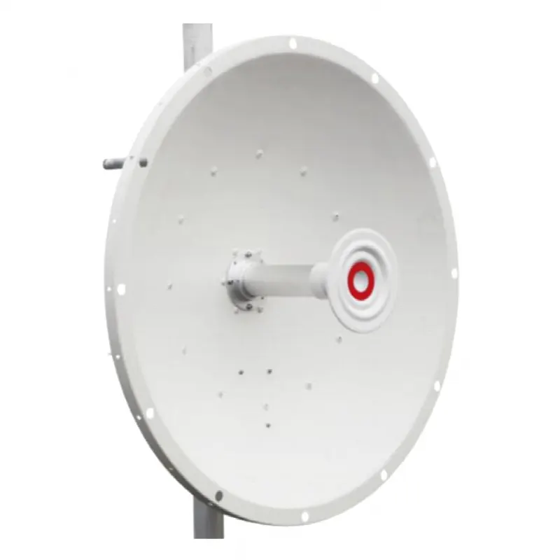 Antena direccional de 2ft, 5.1 a 7.1 GHz, Ganancia 30 dBi, Conectores RP-SMA, Polarización doble, incluye montaje para torre o mástil
