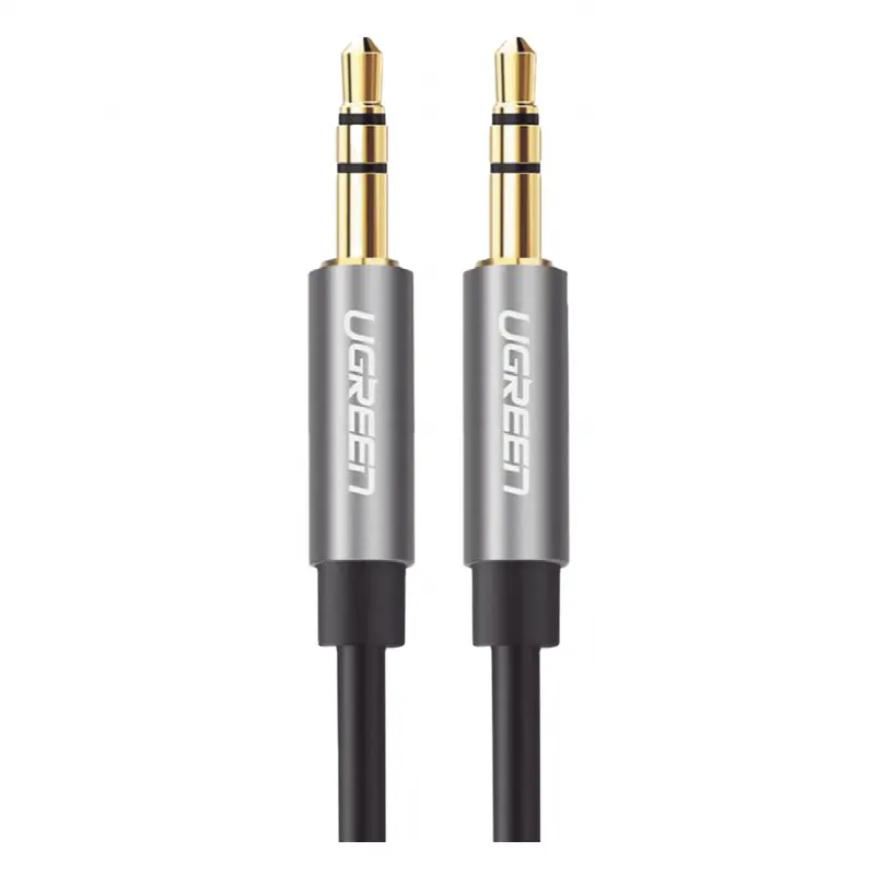 Cable Auxiliar 5 Metros / Conector 3.5mm a 3.5mm / Macho a Macho / Cubierta de TPE / Carcasa de Aluminio / Color Negro