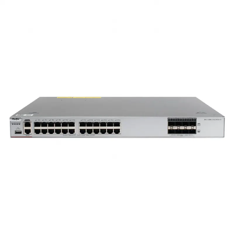 Switch Core Administrable Capa 3 con 24 puertos Gigabit + 8 SFP+ para fibra 10Gb, gestión gratuita desde la nube.