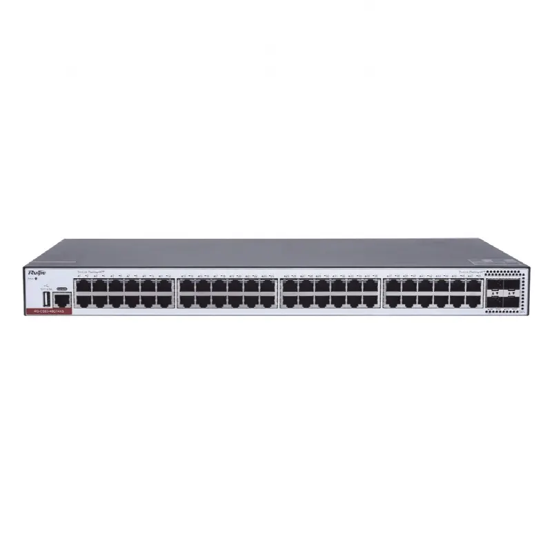 Switch Administrable Capa 3 con 48 puertos Gigabit + 4 SFP+ para fibra 10Gb, gestión gratuita desde la nube.