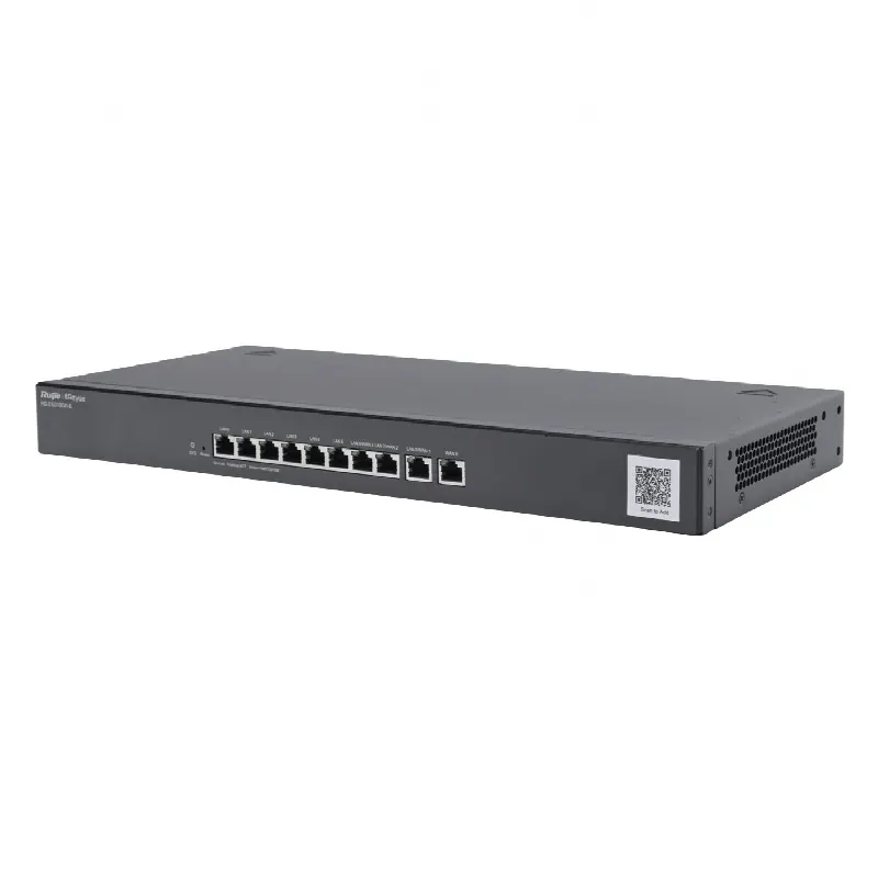 Router administrable , 6 puertos LAN  y 3 puertos LAN/WAN gigabit y 1 Puerto WAN gigabit, hasta 350 clientes con desempeño de 1.5 Gbps asimétricos