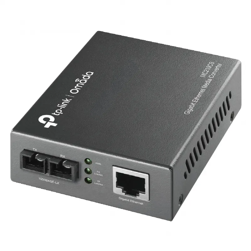 Convertidor Fibra Óptica Monomodo / 1 Puerto RJ45 10/100/1000 Mbps / Puerto Fibra Óptica SC 1000 Mbps / Hasta 20 Km / Plug and Play
