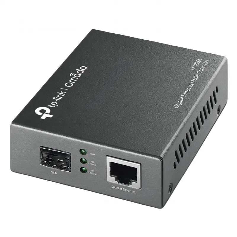 Convertidor Fibra Óptica Monomodo o Multimodo / 1 Puerto SFP 1000 Mbps / 1 Puerto RJ45 10/100/1000 Mbps / Plug and Play