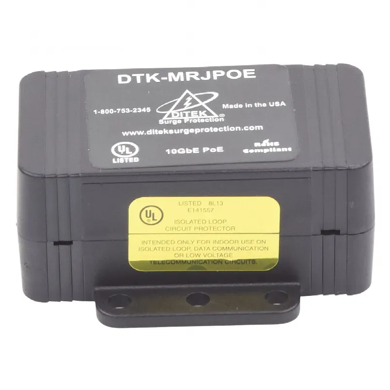 Protector Contra Sobretensiones PoE/HiPoE Hasta 10 GbE, Para Cámaras IP PoE, WAP, Control de Acceso, Iluminación PoE