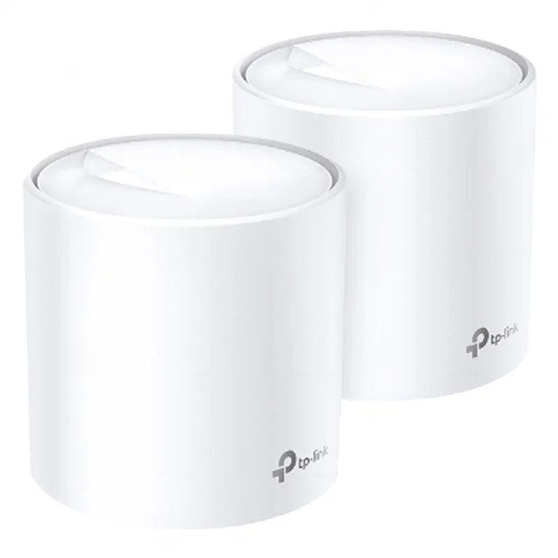 Kit 2 Routers Inalámbricos MESH Interior para Hogar / Doble Banda Wi-Fi 6 AX1800 Mbps / 2 Puerto Gigabit WAN/LAN / 2 Antenas Internas / Administración Mediante la App Deco (iOS, Android) / Protección HomeShield