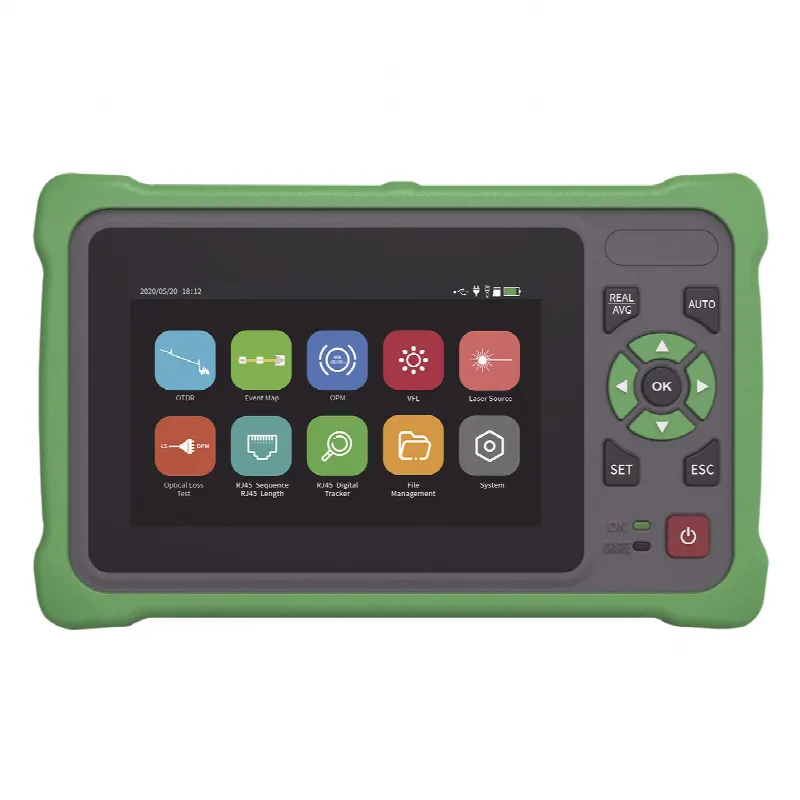 OTDR Touch para Pruebas en los Enlaces de Fibra Óptica / Longitudes de onda  1310nm y 1550nm / Incluye Función VFL / Incluye Función OPM / Incluye Función de Mapeo de cables de Red RJ45 / Recargable