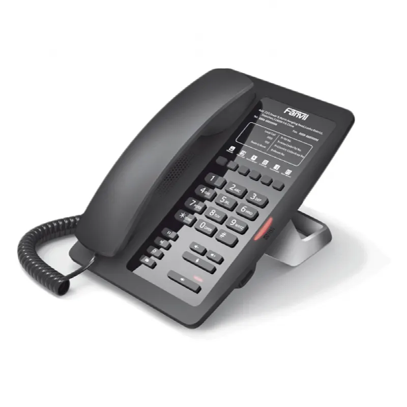 Teléfono IP para Hotelería, profesional con 6 teclas programables para servicio rápido (Hotline), plantilla personalizable con PoE