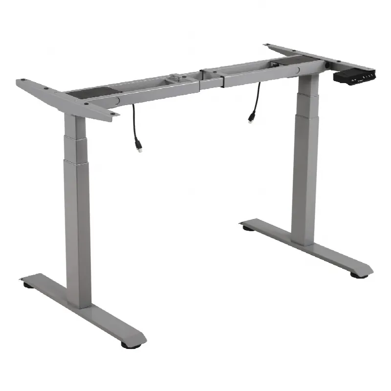 Base de Escritorio Motorizado Profesional / Altura Ajustable 60-125cm / Estructura Estable / Funcionamiento Suave / 3 Preset de Posiciones / Color Gris / Soporta hasta 100Kg de carga