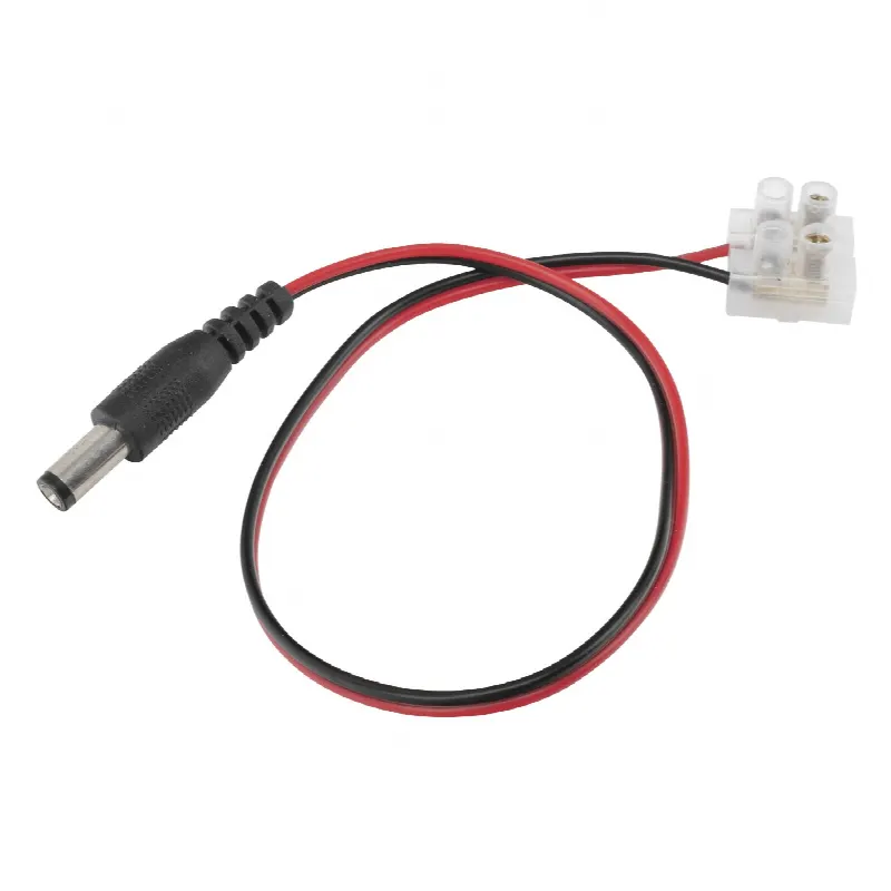 Cable de Alimentación con Conector Macho a Bloque de Terminal Atornillable / Calibre 18 AWG / Longitud  28.5 cm (11.22 in) / Ideal para alimentacion de Cámaras.