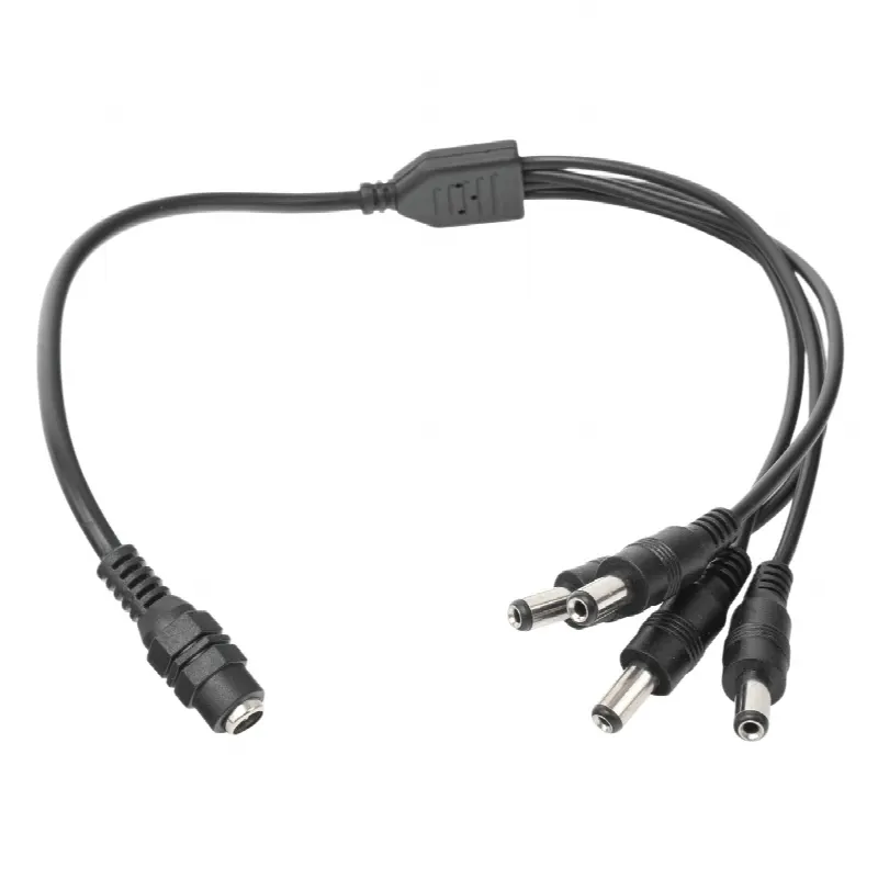 Cable con Conector Jack Hembra de 3.5 mm con 4 Salidas de Jack Macho (Divisor de energía)  / TIPO PULPO / 4 Conectores Macho / 1 Conector Hembra / Jack de 3.5mm