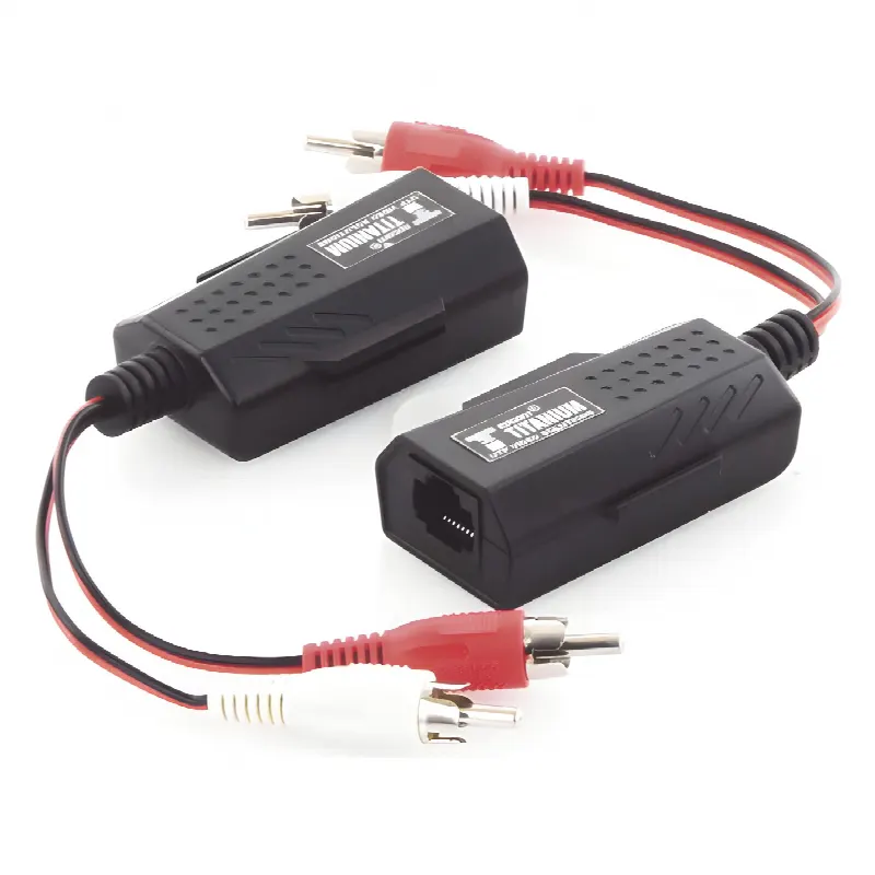 Balun Extensor de audio analogo estereo RCA a RJ45  / Distancia 800 mts (2625 ft)/  Cable CAT5-6 / Conector 100% COBRE / protección TVS, Calidad PREMIUM