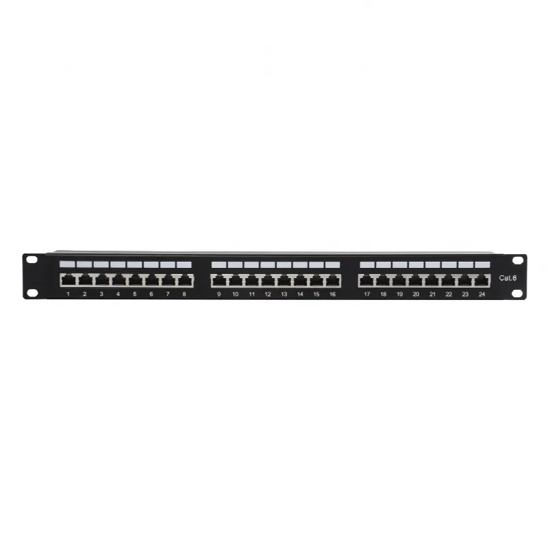 Panel de parcheo de impacto (110) Blindado (STP) de 24 puertos Cat6, 19in
