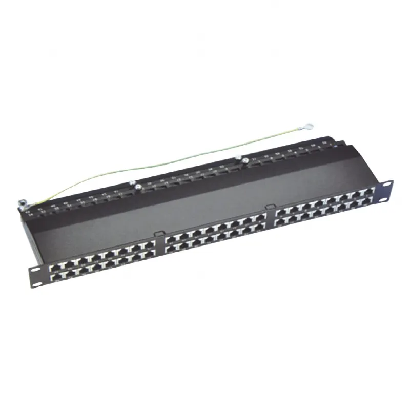 Panel de parcheo de impacto (110) blindado de 48 puertos Cat6A