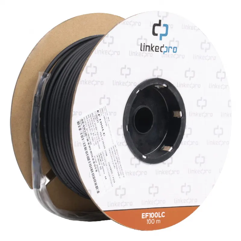 Carrete de Fibra Óptica Monomodo con conectores LC-LC Duplex, Reforzada con Kevlar, de 100 metros (328.08 ft)