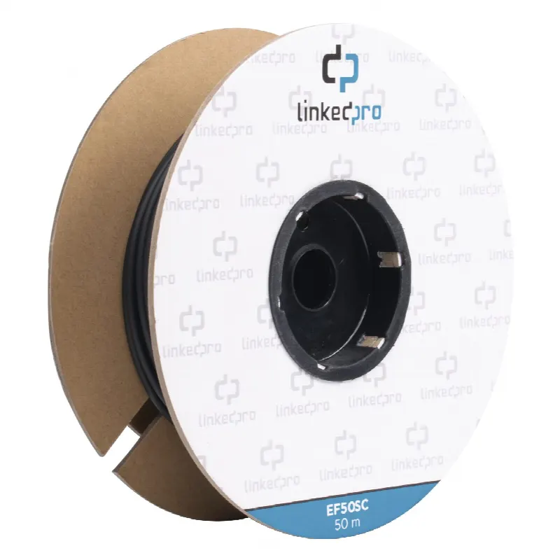 Carrete de Fibra Óptica Monomodo con conectores SC-SC Duplex, Reforzada con Kevlar, de 50 metros (164.04 ft)