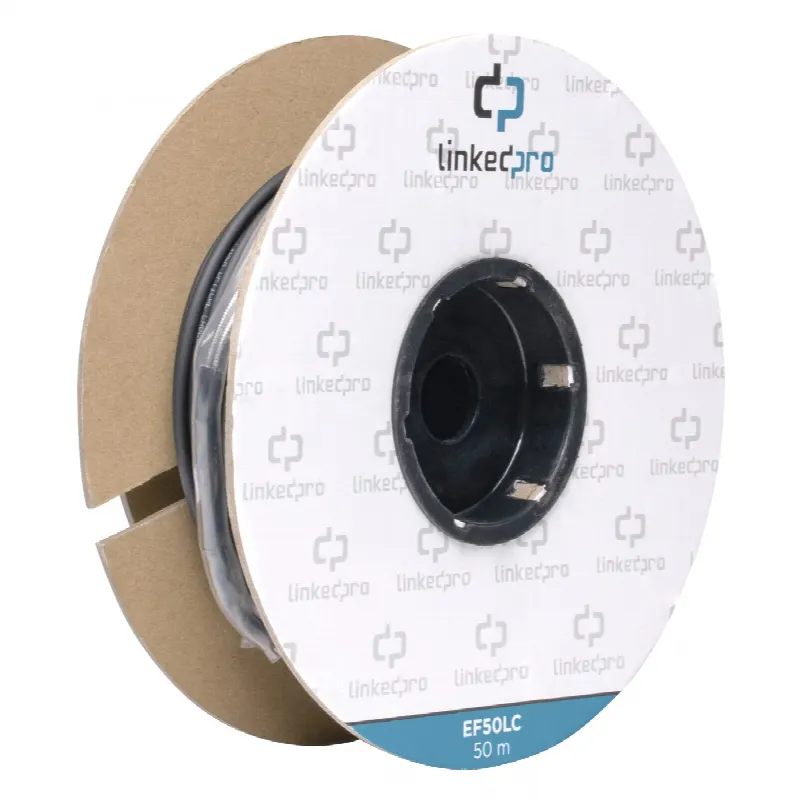 Carrete de Fibra Óptica Monomodo con conectores LC-LC Duplex, Reforzada con Kevlar, de 50 metros (164.04 ft)