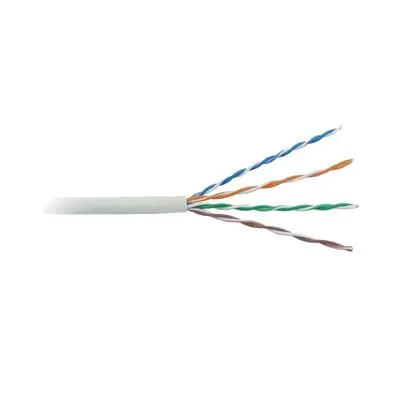 Cable Cat5e de alto rendimiento certificaciones ETL, UL, con garantía de 25 años, de 500 ft ( 152.5 m ) de color Blanco, para aplicaciones en video vigilancia, redes de datos. Uso Interior.