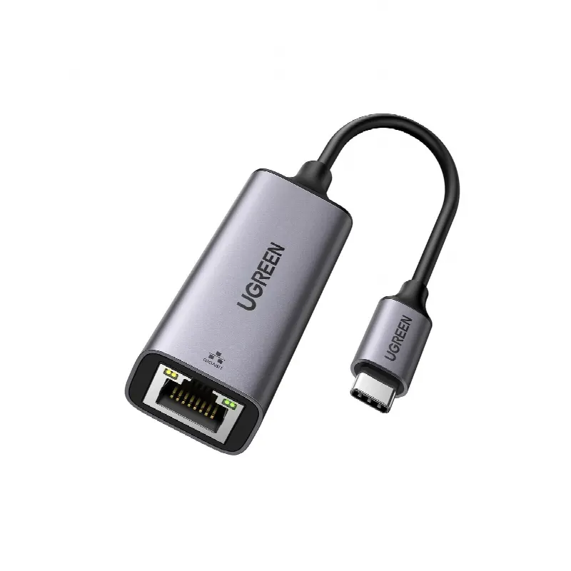 Adaptador de Red USB-C 3.1 (5 Gbps) a RJ45 | Thunderbolt 3 | Admite 10/100/1000 Mbps y 2.5G |  Chip Inteligente | Amplia Compatibilidad | Caja de Aluminio | Longitud del cable 10 cm.