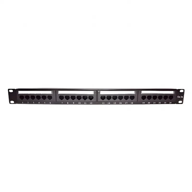 Panel de parcheo de impacto (110) UTP de 24 puertos Cat5e, 19in con barra para organizar cable