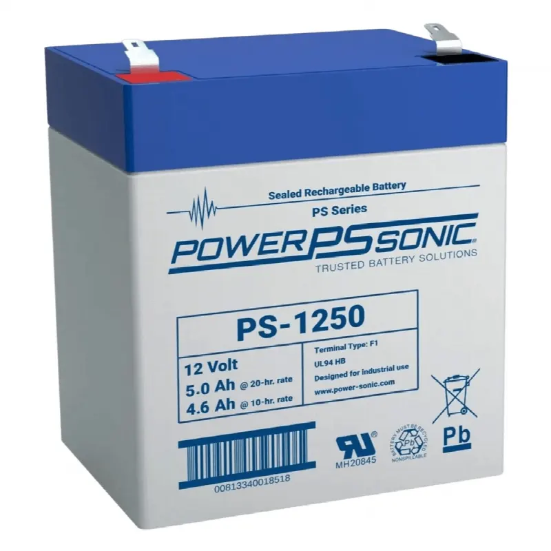 Batería de Respaldo AGM/VRLA / 12V 5.0Ah / Terminales F2 / Vida Útil 5 Años / Certificación UL