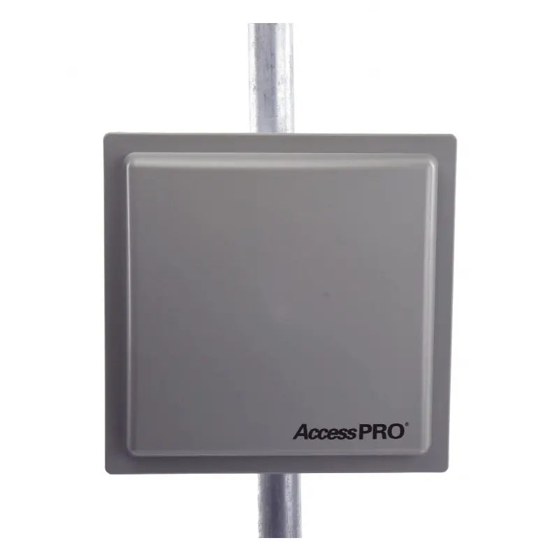 Lector RFID UHF / Alcance Ajustable 3 - 12 m (9.8 - 39.4 ft) / Frecuencia 902-928 MHz FHSS / Antena Integrada 12 dBi / Salida Wiegand 26 Bits / TCP-IP / Control de Acceso Vehicular
