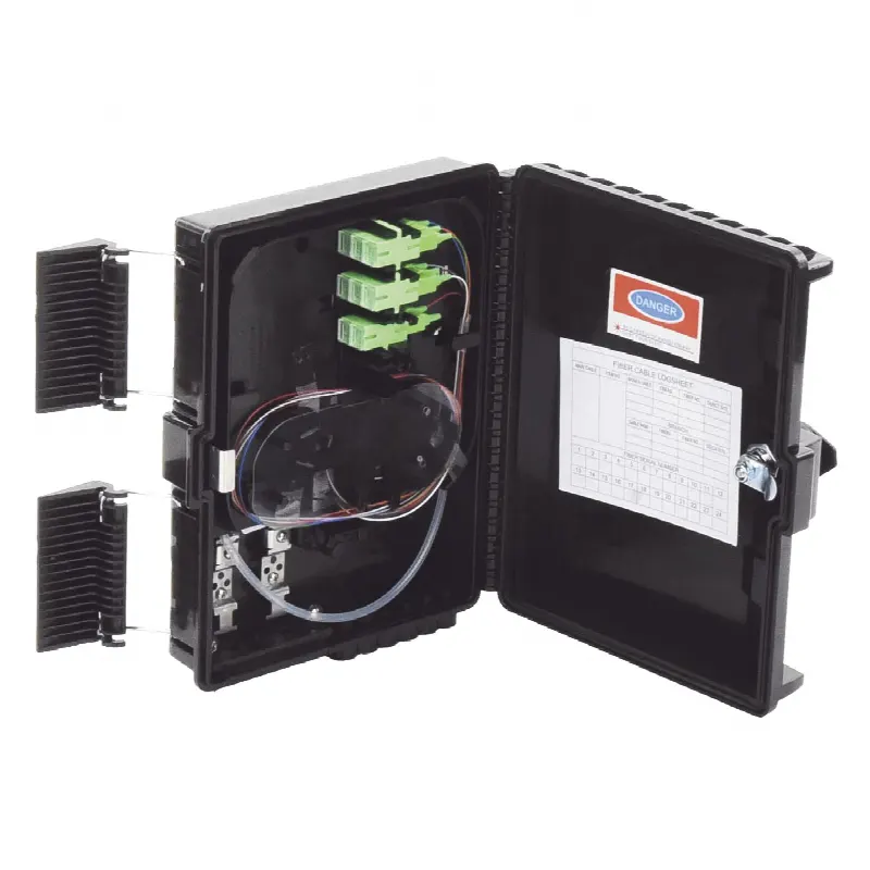 Cierre de Empalme para 24 fusiones de fibra óptica, Interior/Exterior, con 8 acopladores SC/APC y splitter 1x8, IP65