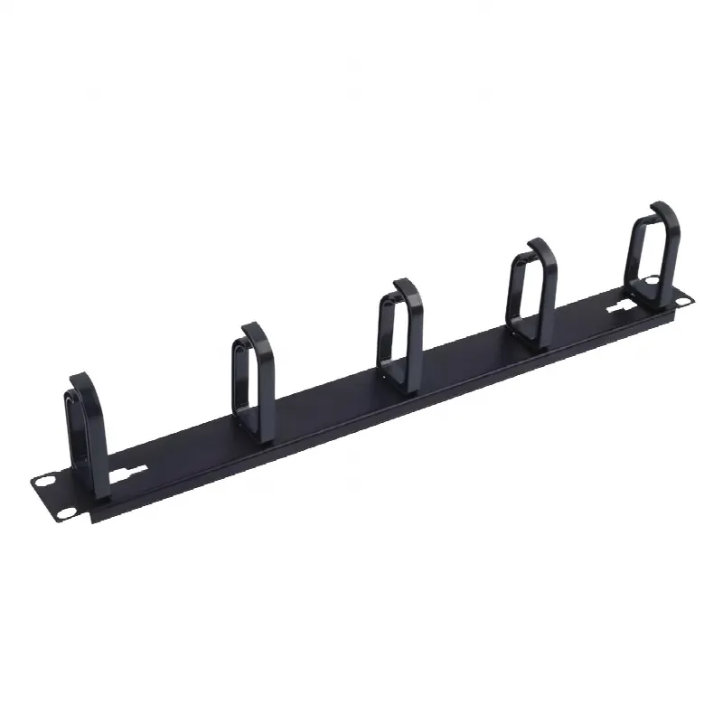 Organizador de cables con 5 anillos, 1U, 19 Color negro