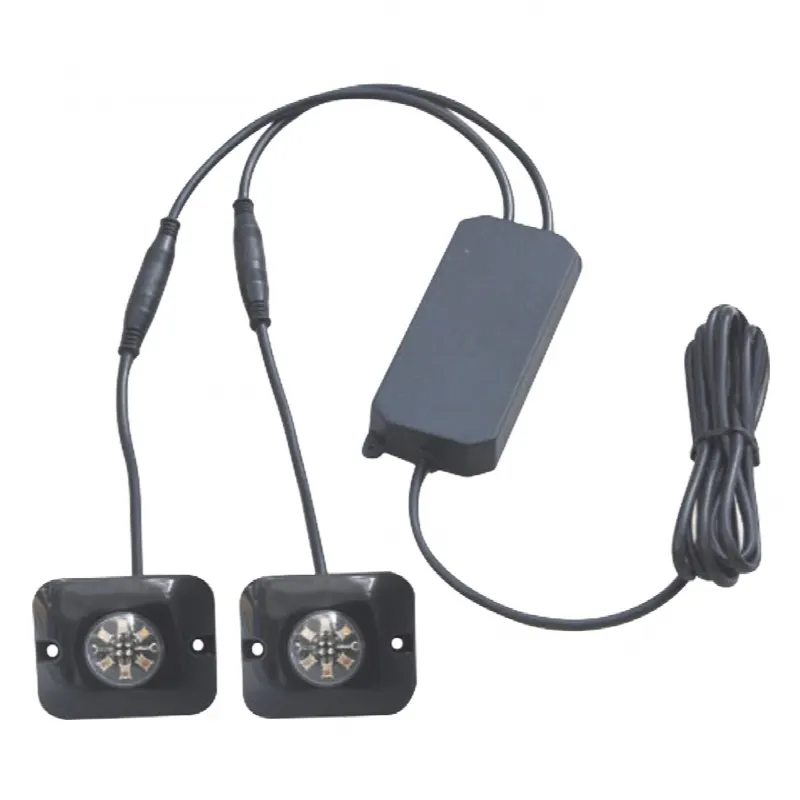 Estrobos Ocultos LED / 6 LED Rojo/Azul / 12 Patrones de Destello / 10-24 VCC / 1 A Máx. / Montaje Permanente / 3.2 x 1.8 cm