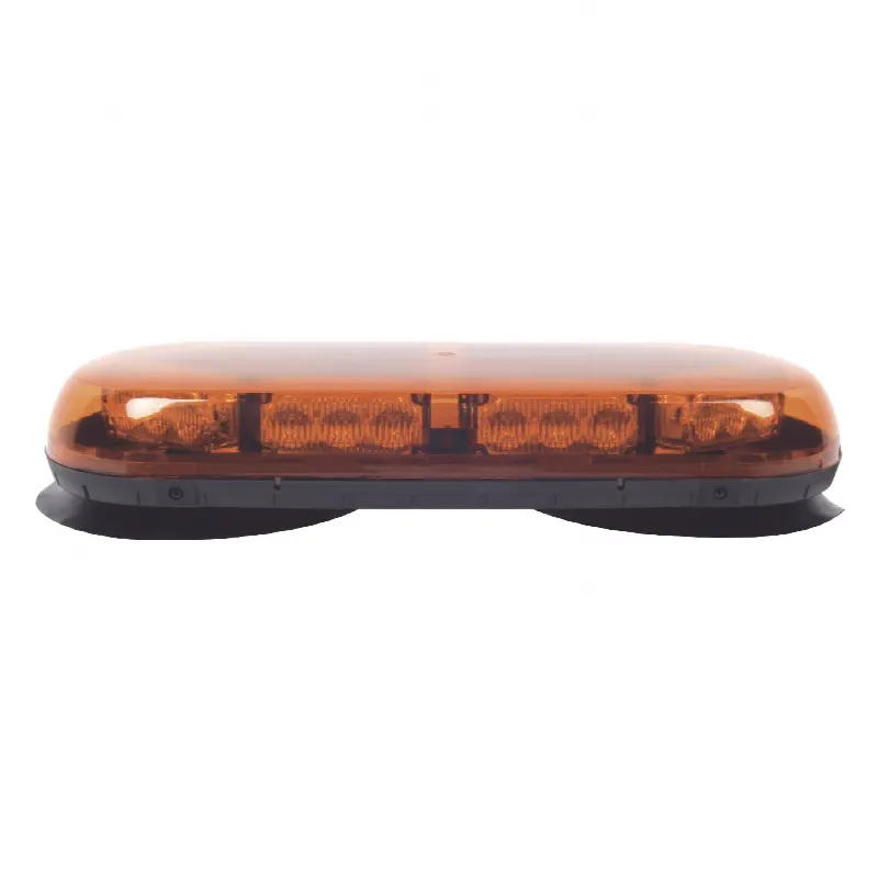 Mini Barra LED / 24 LED Ámbar / 25 Patrones de Destello / Montaje Magnético y Succión / 12 VCC / IP Extremo -40°C a 55°C