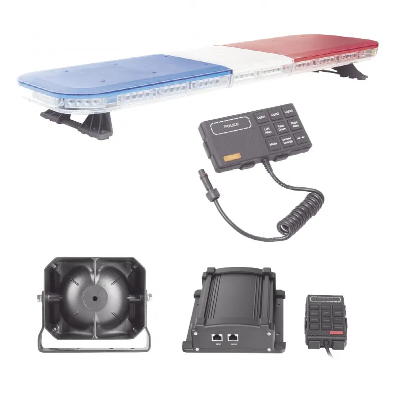 Kit de Señalización LED / 88 Luces Ultra Brillantes / Barra 118 cm (46.5 in) / IP65 / Sirena 100W / 13 Patrones Programables