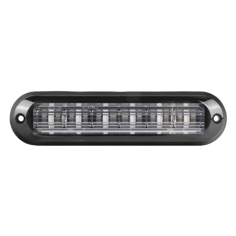 Luz Auxiliar Ultra Brillante / 6 LEDs 3W / IP67 / ECE R65 / SAE J595 / 12 Patrones / 10-30VDC / 5.6x1.4x0.55 pulgadas / Azul / Transparente / Negro