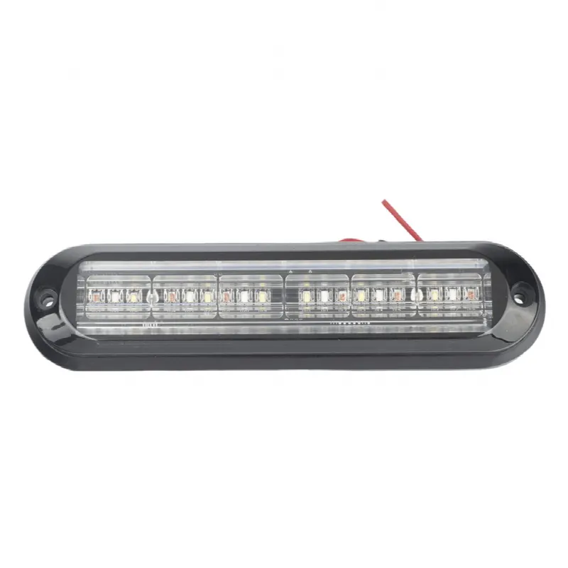Luz Auxiliar Ultra Brillante / 18 LEDs 3W / IP67 / Rojo/Azul/Ambar / 142.6x36x14mm / 10-30VDC / 0.47x0.12x0.05ft
