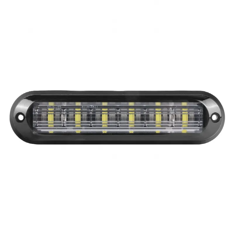 Luz Auxiliar LED / 6 LEDs Ultra Brillantes / IP67 / ECE R65 / SAE J595 Clase I / 142.6×36×14 mm (5.61×1.42×0.55 in) / Rojo / Transparente / Negro