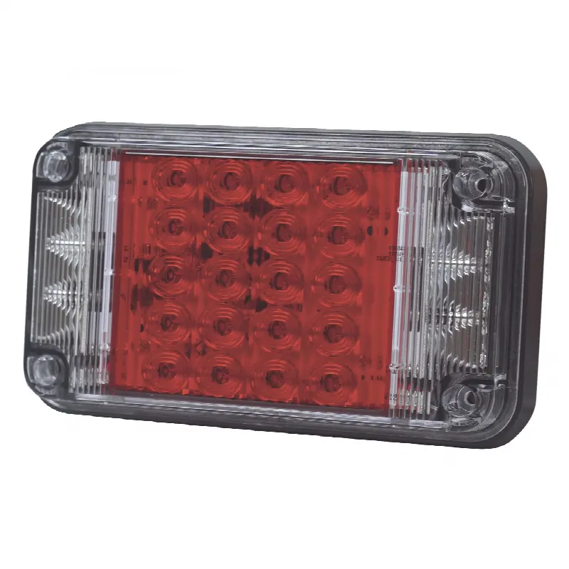 Luz de Advertencia LED / 66 LEDs / 7x4 Pulgadas / 12 VCC / 10 Patrones de Destello / Montaje Permanente / Rojo