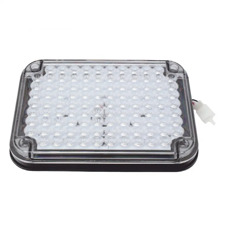 Luz de Advertencia LED / 104 LED de Alta Intensidad / 9x7" / Bicolor Rojo/Claro / 12 VCC / 10 Modos de Destello / Mica de Policarbonato