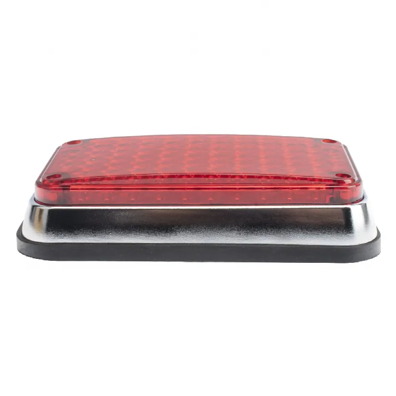 Luz de Advertencia LED / 66 LEDs / 6x4 Pulgadas / 12 VCC / 10 Patrones de Destello / Montaje Permanente / Rojo