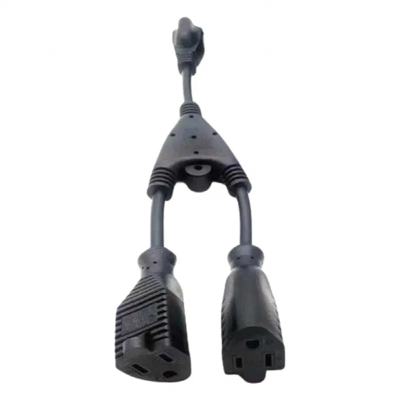 Cable de Derivación VCA / 1 Entrada Macho a 2 Salidas Hembra / 120 VCA / 18 AWG 3 Conductores / NEMA 5-15P / SJT 400 mm