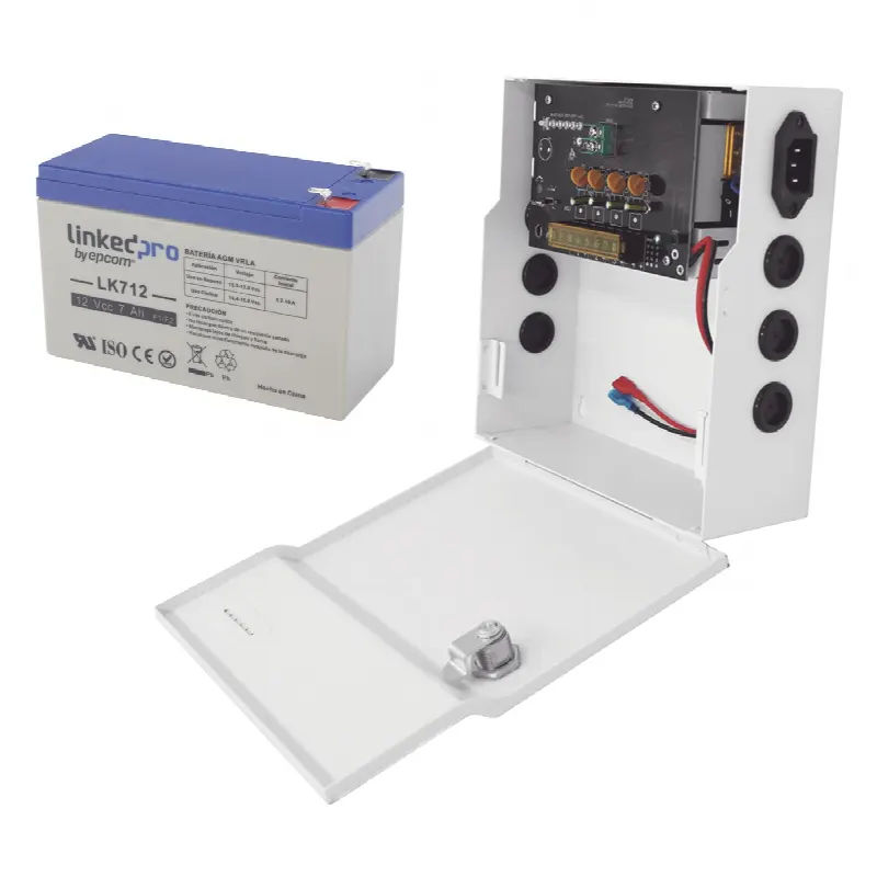 Fuente de Alimentación con Respaldador / 96-264 VCA / 11-15 VCC @ 4 A / Batería AGM 12 VCC 7 Ah / Salida Temporizada 0-45 s / 214.5x200x71 mm