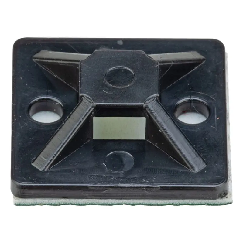 Montaje-Sujetador Adhesivo de 4 Vías de 3/4 x 3/4 x 1/4, Color Negro,  Nylon 6.6 Retardante de Llamas V-2, Paquete de 100pz