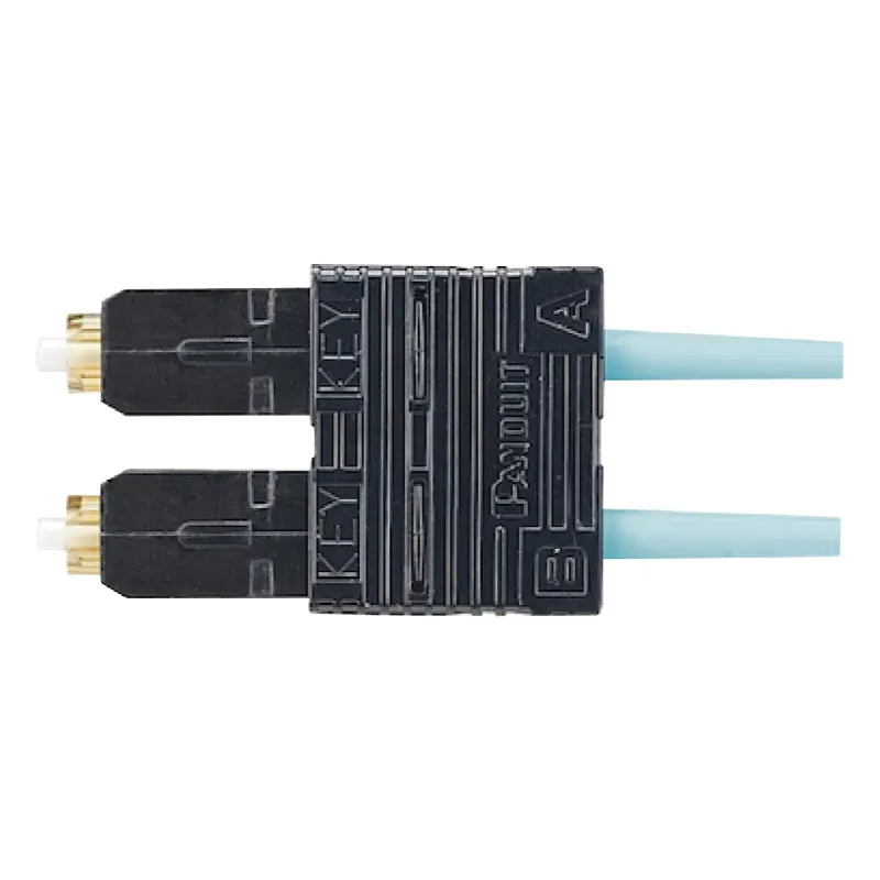 Conector de Fibra Óptica SC Duplex OptiCam, Multimodo 50/125 OM3/OM4, Pre-pulido, Color Aqua