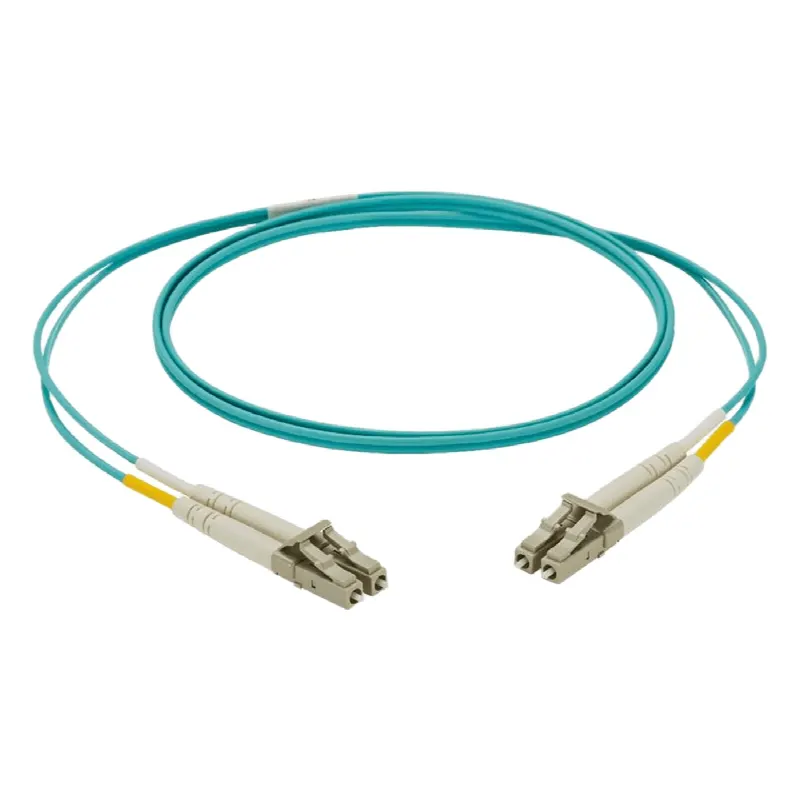 Jumper de Fibra Optica Multimodo 50/125 OM3, LC-LC Duplex, LSZH, Color Aqua, 3 Metros
