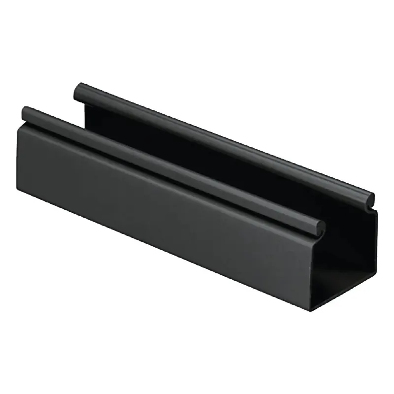Canaleta FiberRunner? 2X2 sin Tapa, de PVC Rígido, Sin Orificios de Montaje, Color Negro, 1.8 m de Largo