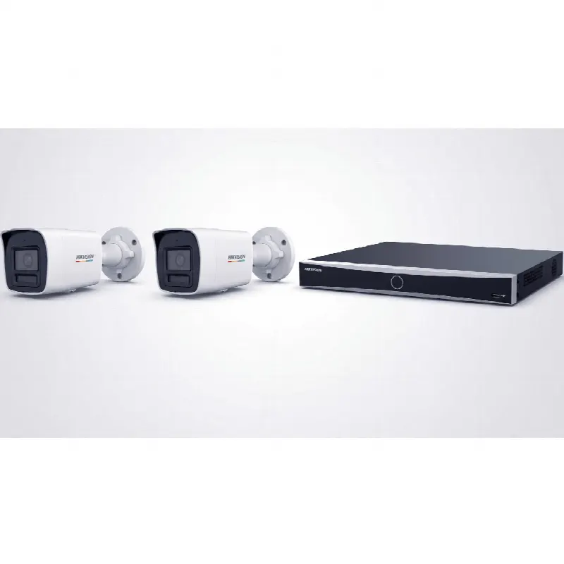 Kit NVR IP / 8 Canales / 8 Puertos PoE+ / 2 Cámaras Bullet 4 MP / ColorVu 3.0 / Luz Dual 30 m (98.4 ft) / AcuSense / IP67 / H.265+ / Exterior