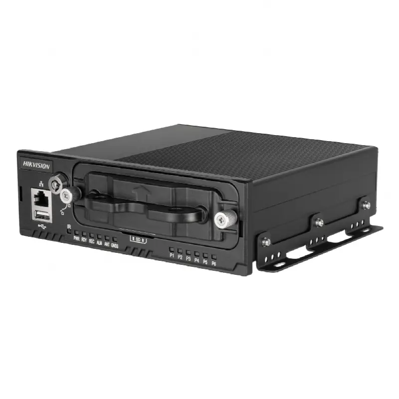 NVR Móvil / 8 Canales / 5 Megapixel / 4 Puertos PoE + 4 Vía Switch / 2 Bahías HDD / GPS Integrado / Conector M12 / 9-36 VCC